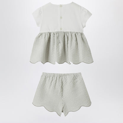 Il Gufo Granite-coloured outfit in jersey and seersucker