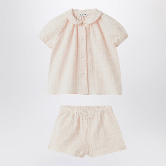 طقم Il Gufo بلون وردي مصنوع من قماش السيرساكر.