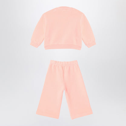 Il Gufo Apricot-coloured set in cotton fleece
