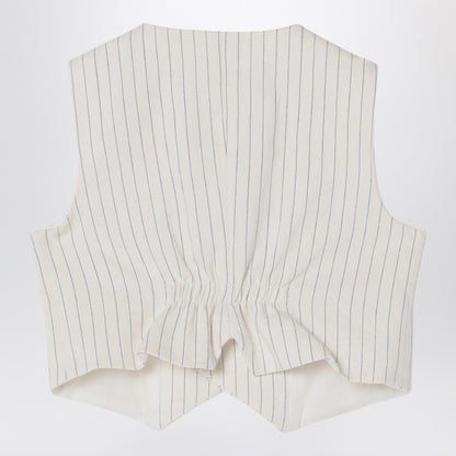 Il Gufo Double-breasted vest in pinstriped cotton