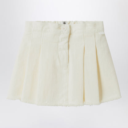 Il Gufo White milk skirt in denim
