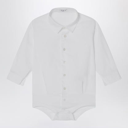 Il Gufo White cotton shirt bodysuit