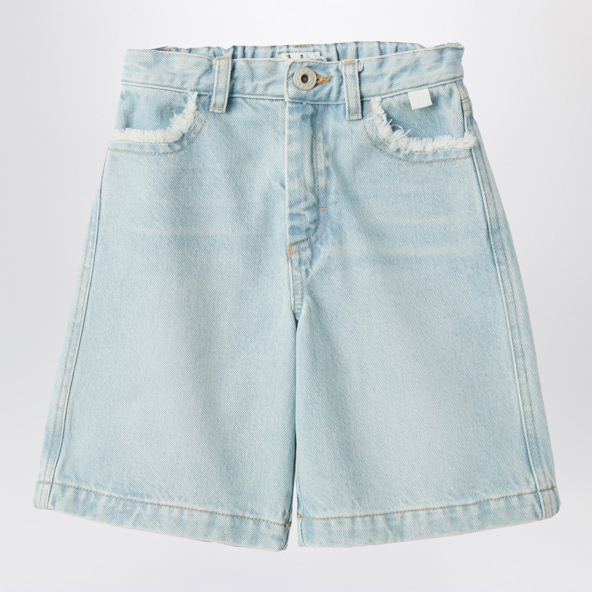 Il Gufo Light blue denim Bermuda