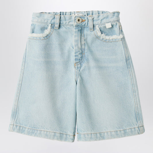 Il Gufo Light blue denim Bermuda