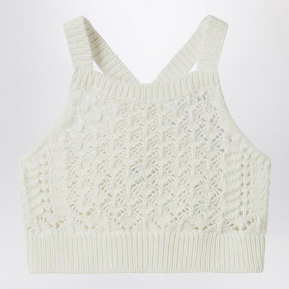 Il Gufo Milk white crochet top