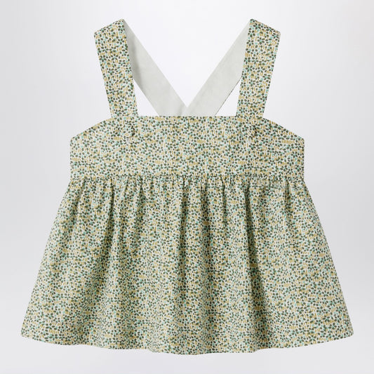 Il Gufo Forest green top in Liberty fabric