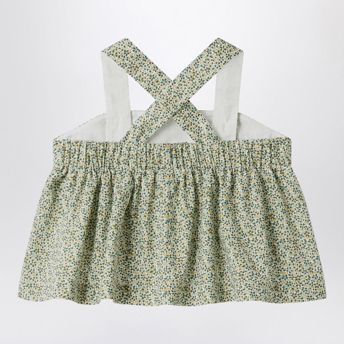 Il Gufo Forest green top in Liberty fabric