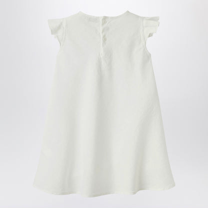 Il Gufo White linen dress with ruffles