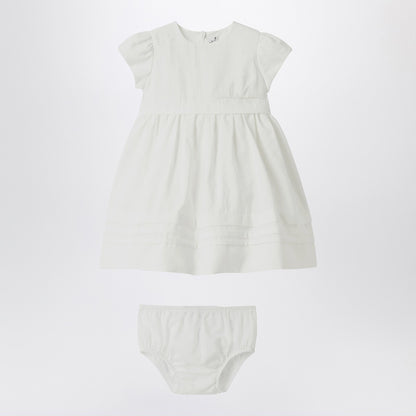 Il Gufo White dress with culotte in viscose poplin