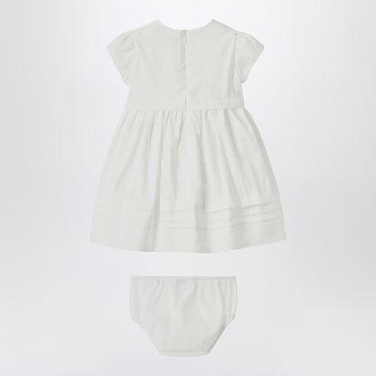 Il Gufo White dress with culotte in viscose poplin