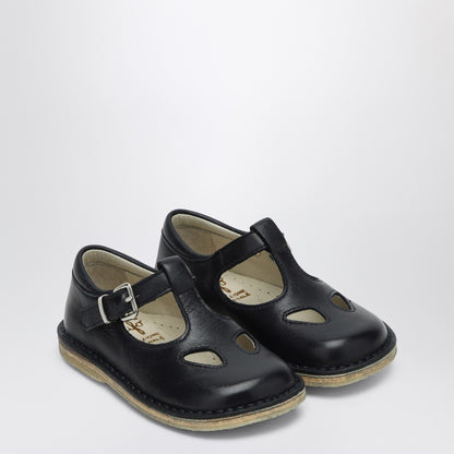 Il Gufo Sandal with blue eyelets in leather