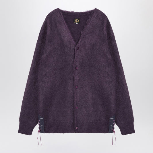 Needles Cardigan viola in misto mohair