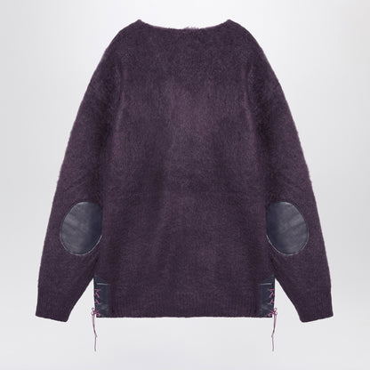 Needles Cardigan viola in misto mohair