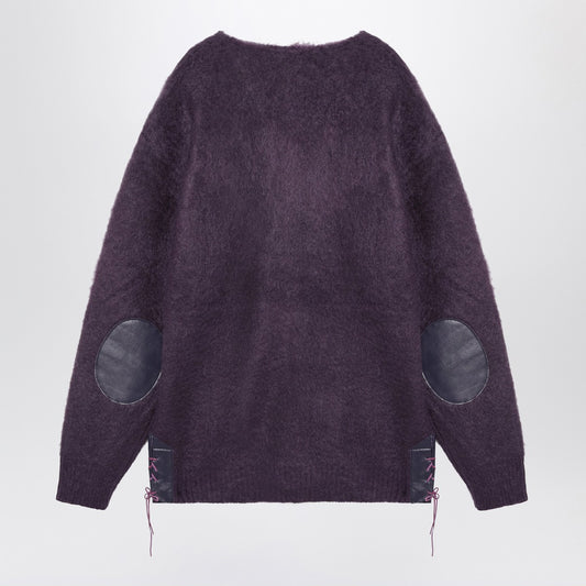 Needles Cardigan viola in misto mohair
