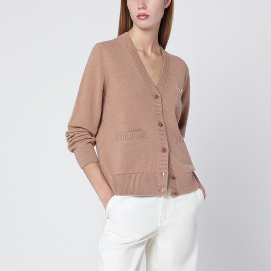 Maison Kitsuné Light brown wool cardigan