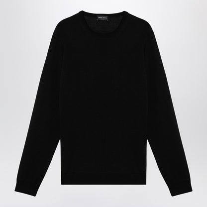 Roberto Collina Black merino wool crew-neck sweater