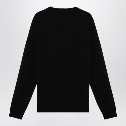Roberto Collina Black merino wool crew-neck sweater