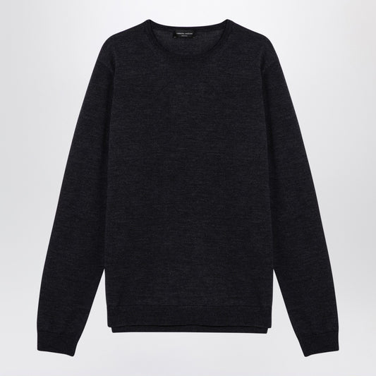 Roberto Collina Anthracite merino wool crew-neck sweater