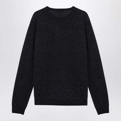 Roberto Collina Anthracite merino wool crew-neck sweater