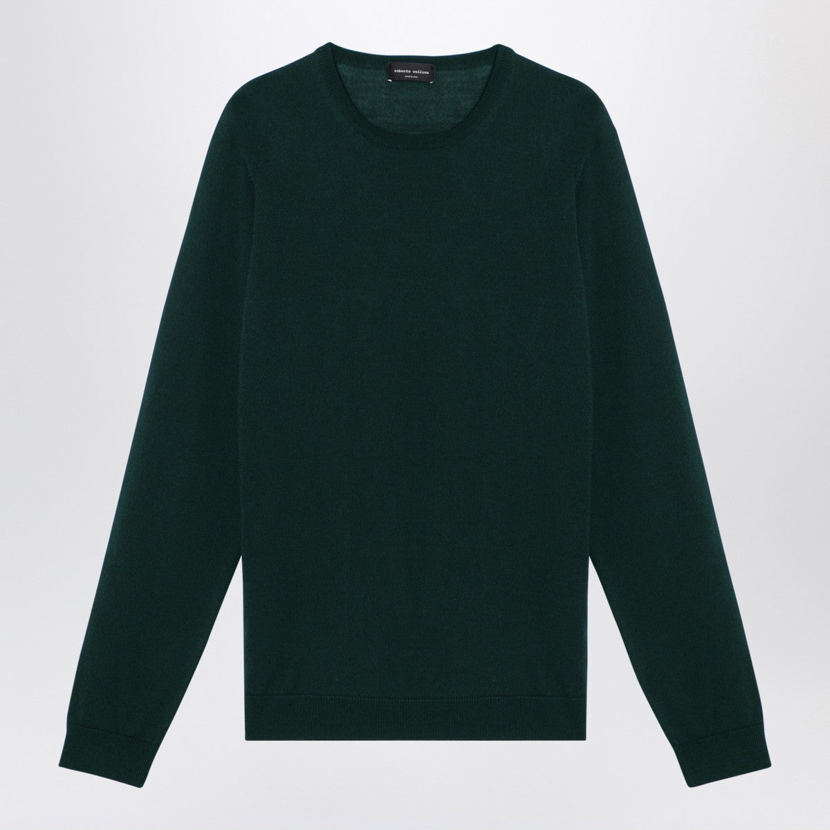 Roberto Collina Bottle green merino wool crew-neck sweater