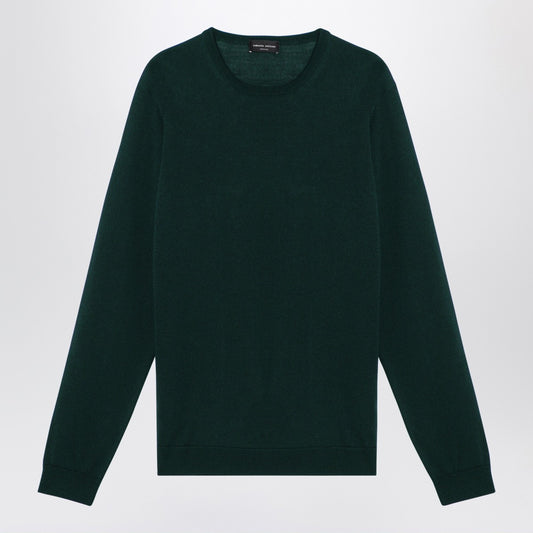 Roberto Collina Bottle green merino wool crew-neck sweater