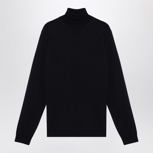 Roberto Collina Navy merino wool turtleneck sweater