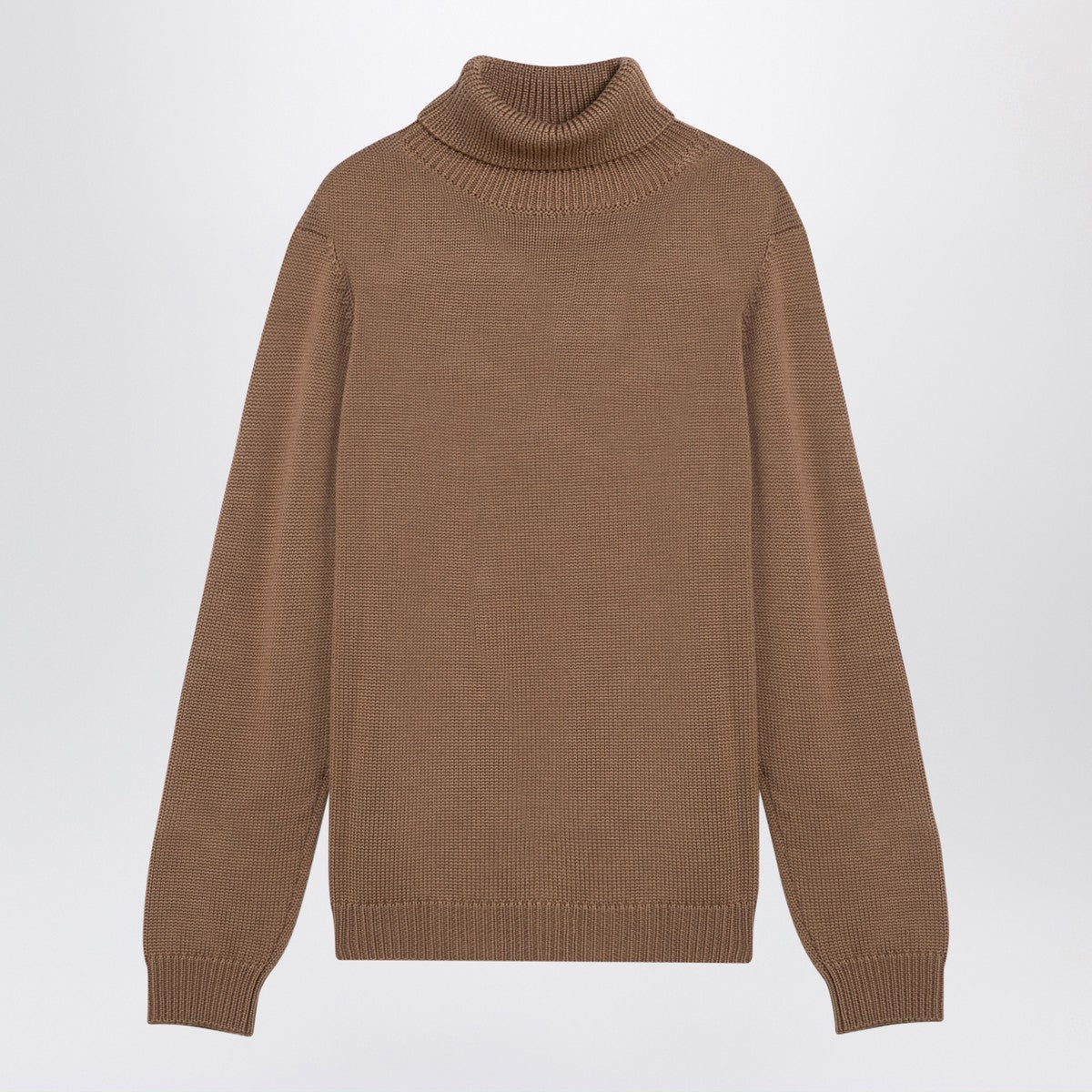 Roberto Collina Camel merino wool turtleneck pullover
