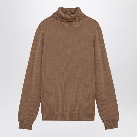 Roberto Collina Camel merino wool turtleneck pullover