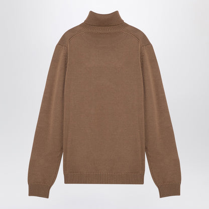 Roberto Collina Camel merino wool turtleneck pullover