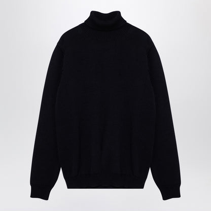 Roberto Collina Navy merino wool turtleneck pullover