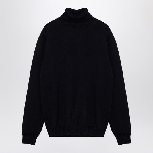Roberto Collina Navy merino wool turtleneck pullover