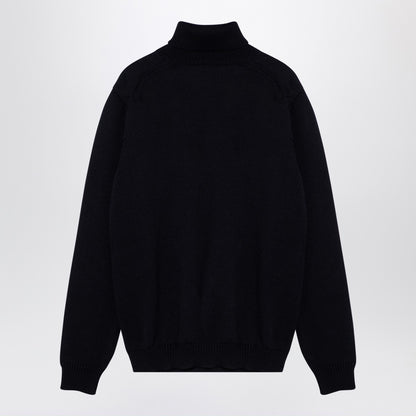 Roberto Collina Navy merino wool turtleneck pullover