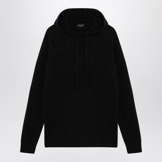 Roberto Collina Black cashmere hooded sweatshirt