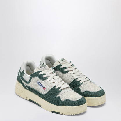 AUTRY White/bottle green suede and mesh CLC sneakers