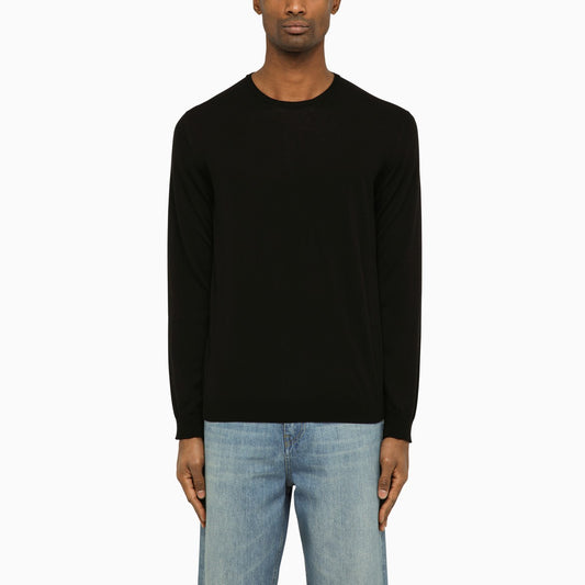 Roberto Collina Black cotton crew-neck sweater