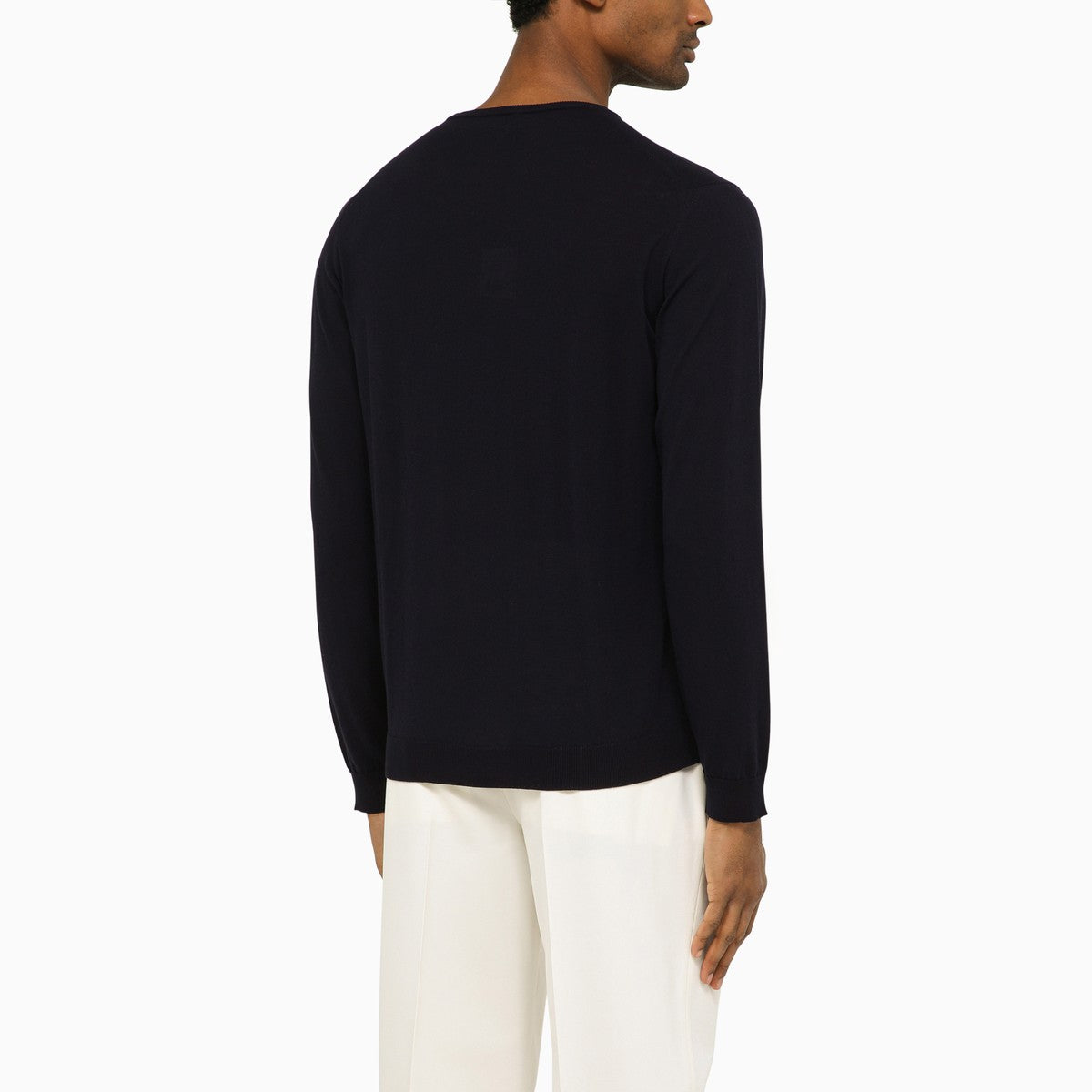 Roberto Collina Navy blue cotton crew-neck sweater