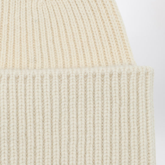 Destin White wool and cashmere beanie