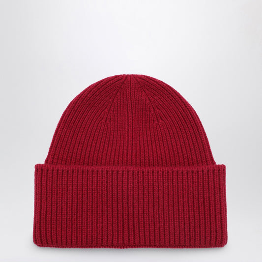 Destin Burgundy wool and cashmere beanie