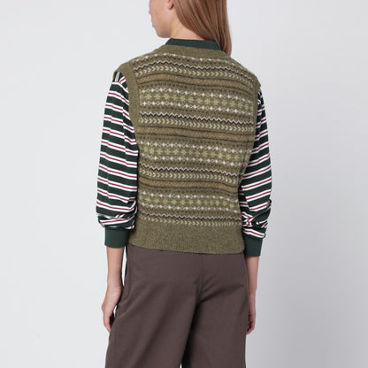 Dunst Olive green wool blend waistcoat