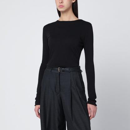 Entire Studios Black crewneck cotton-blend top