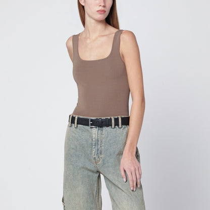 بلوزة Entire Studios من مزيج الفيسكوز باللون البني الفاتح