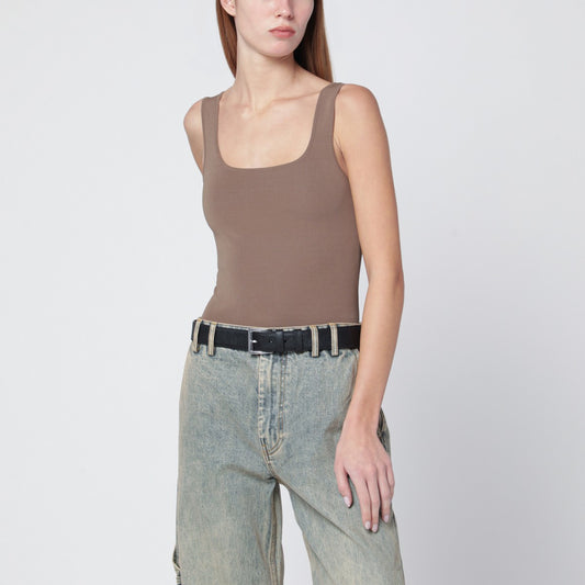 بلوزة Entire Studios من مزيج الفيسكوز باللون البني الفاتح