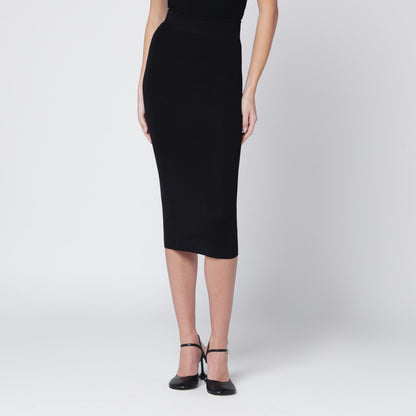 تنورة ميدي سوداء من مزيج الفيسكوز من Entire Studios