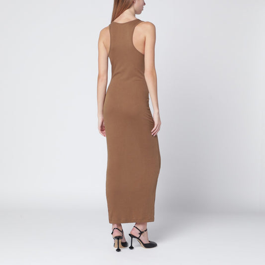 فستان صيفي من Entire Studios، مصنوع من مزيج القطن، بلون رملي، بدون أكمام.