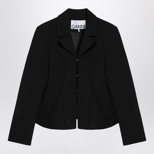 GANNI Black jacket in crêpe