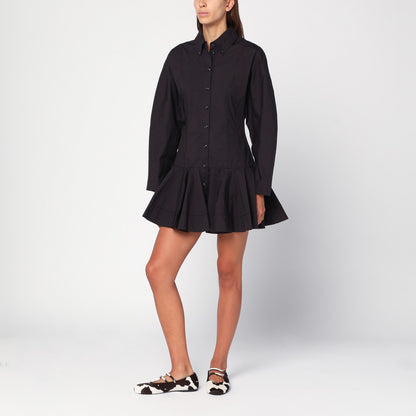 GANNI Black mini shirt dress